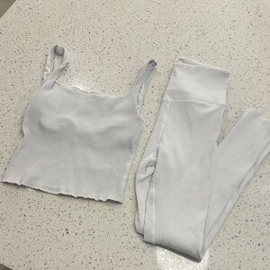 Carbon38  Bra and Ribbed High-Waist Leggings XS